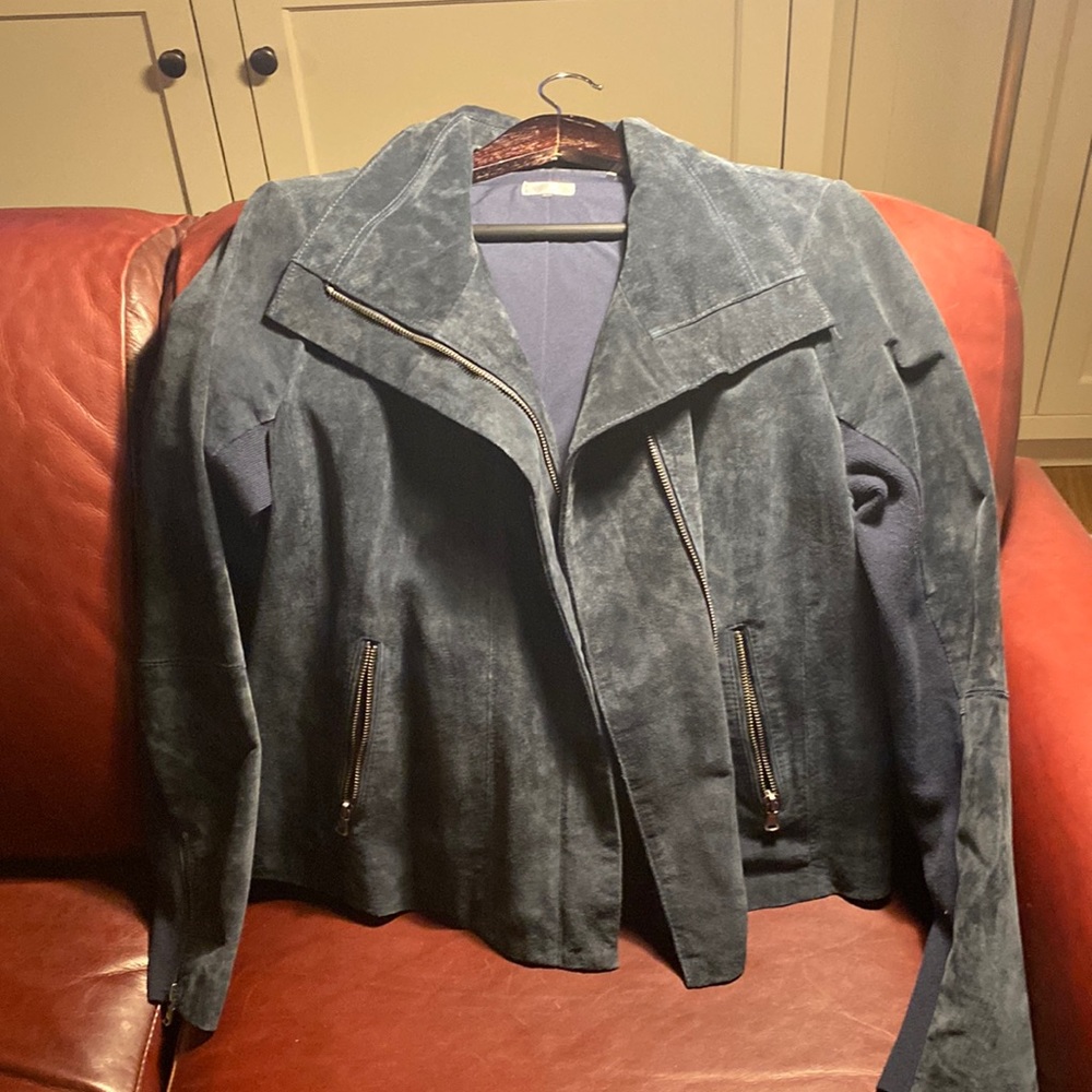 Navy Blue Ecru Bomber jacket